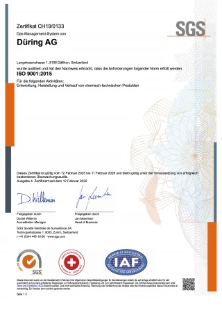 SGS ISO 9001 2015 CHZH 000133 DE